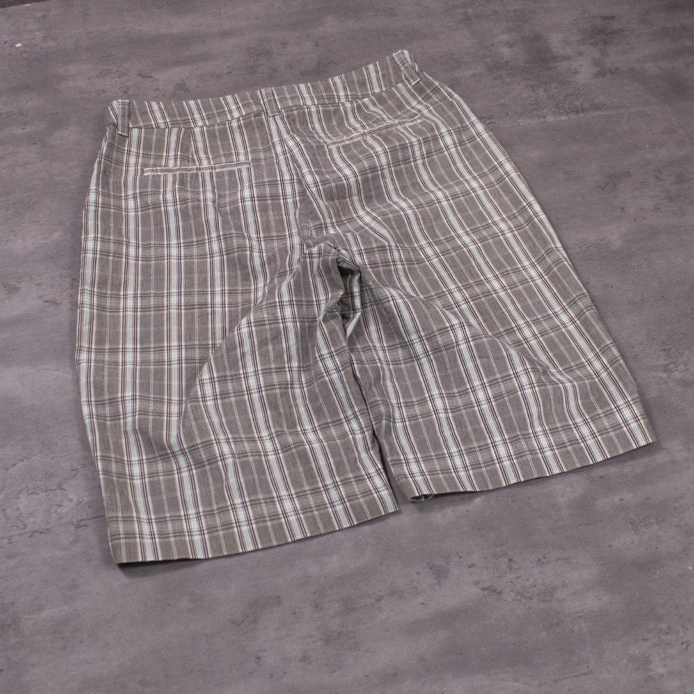 Y2K 2000's Grey/Blue/ Plaid Checkered  Relax Fit Wide Legged Long Short's